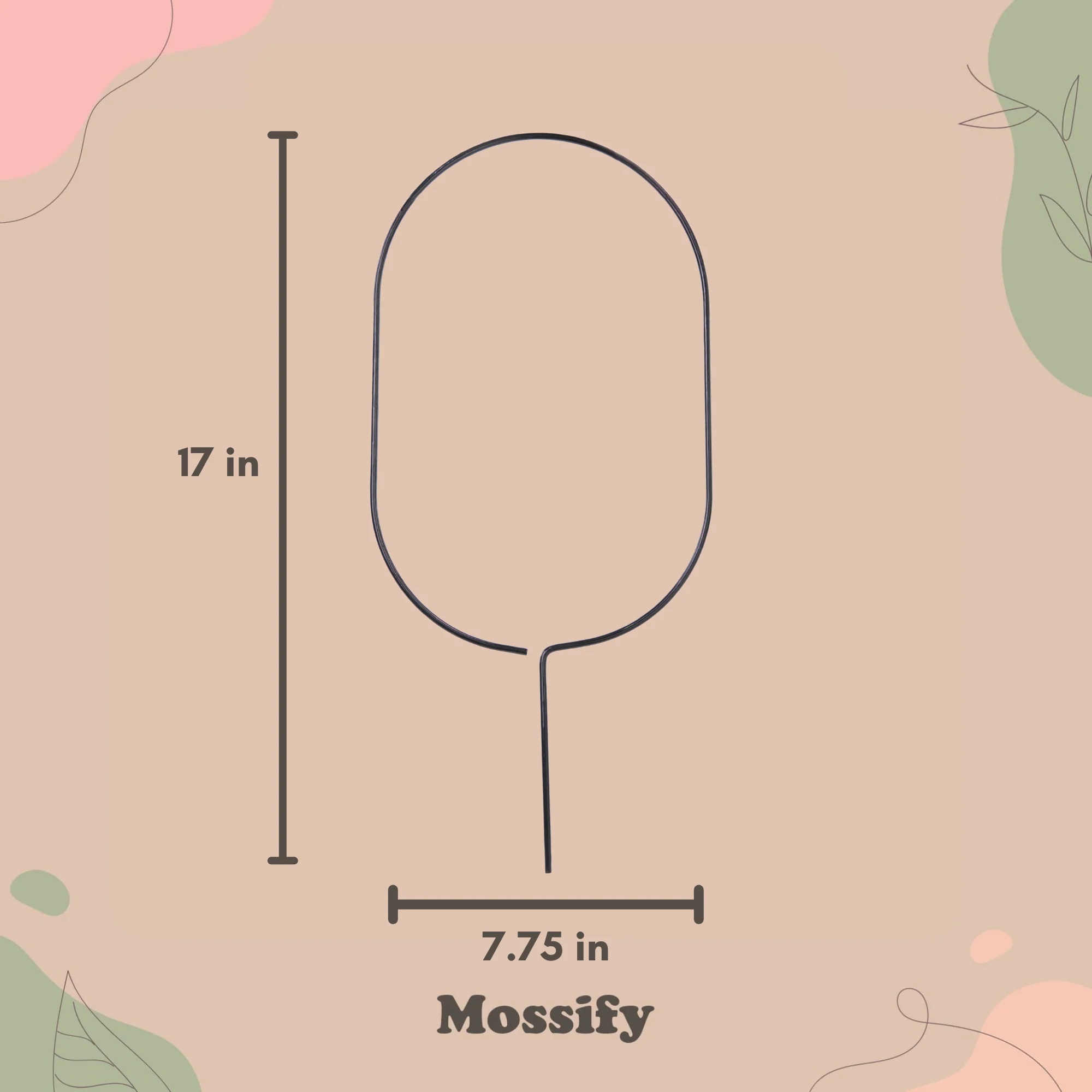 Mossify Oval Metal Trellis – Black